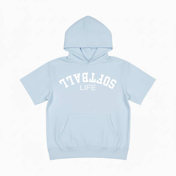 Softball Youth Short Sleeve Hoodie