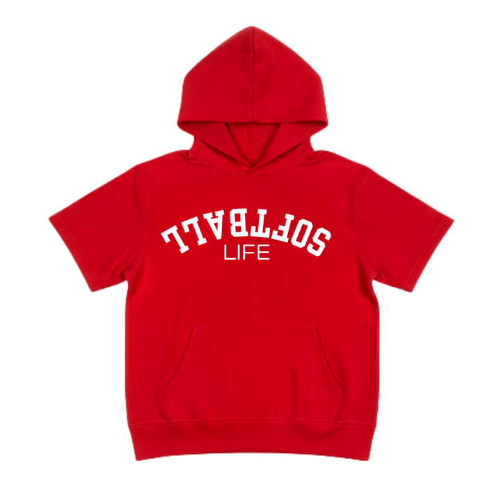 Softball Youth Short Sleeve Hoodie