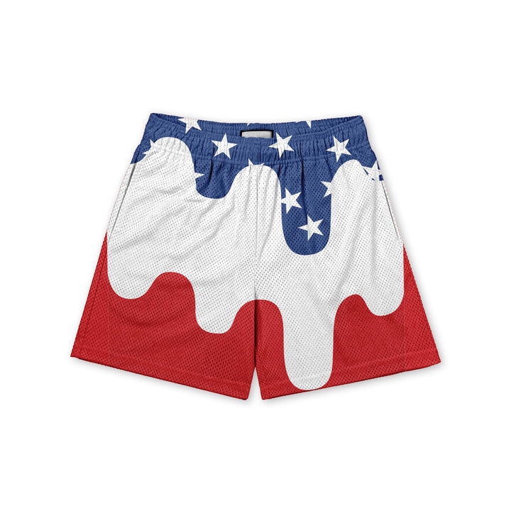 Red White and Drippy Shorts Clearance