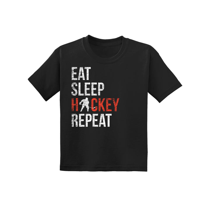 Youth Eat Sleep Hockey repeat Tee