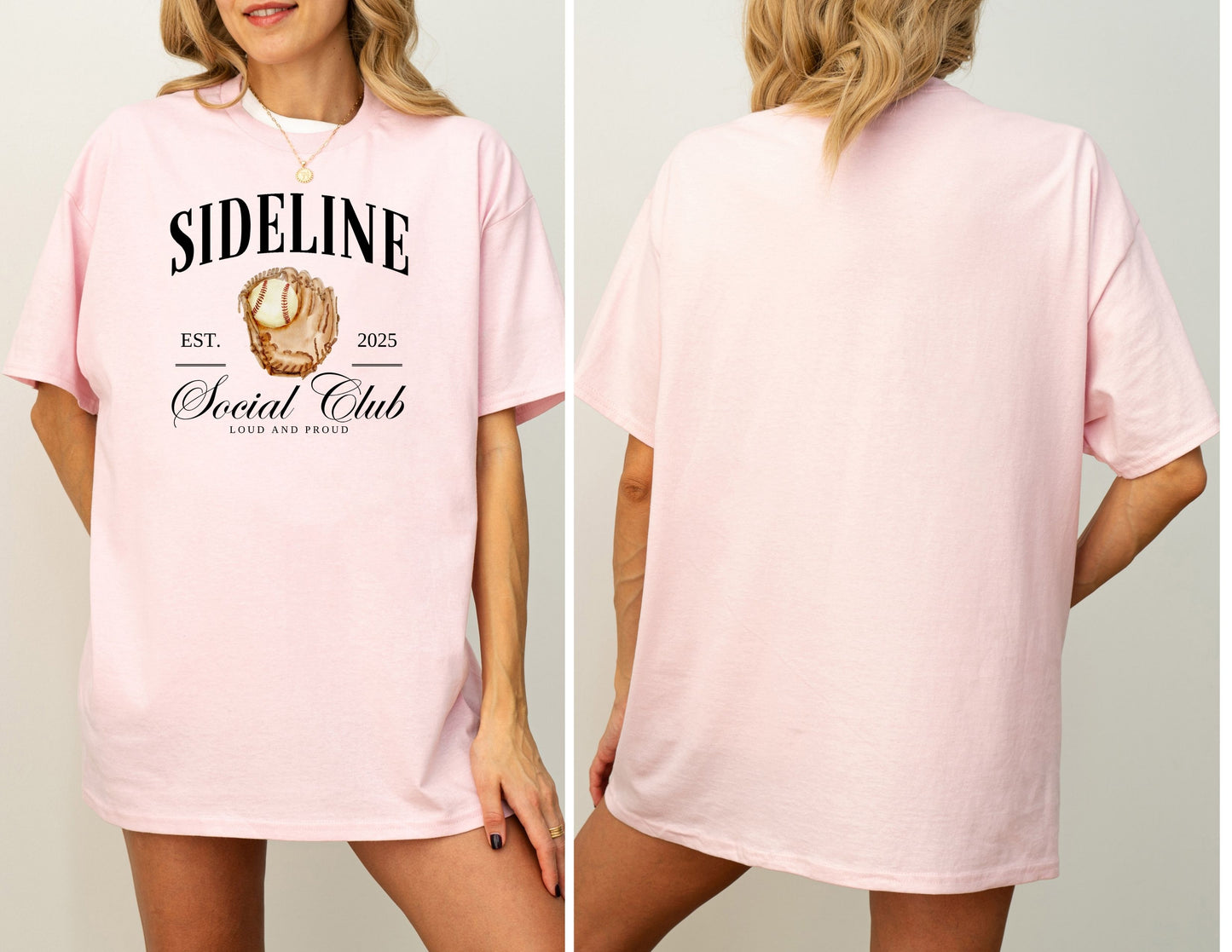 Baseball Moms Sideline Social Club Adult Tee
