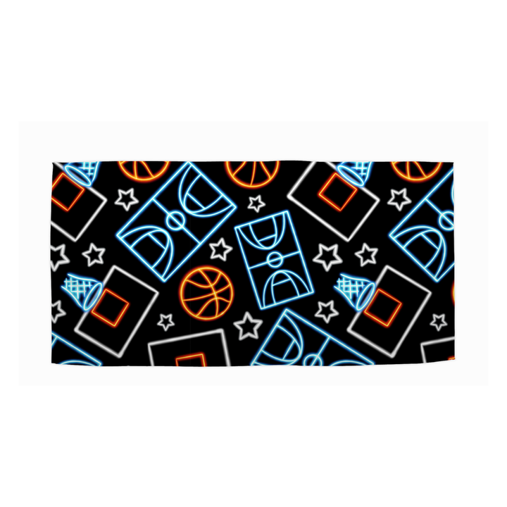 The Neon Basketball Beach Towel