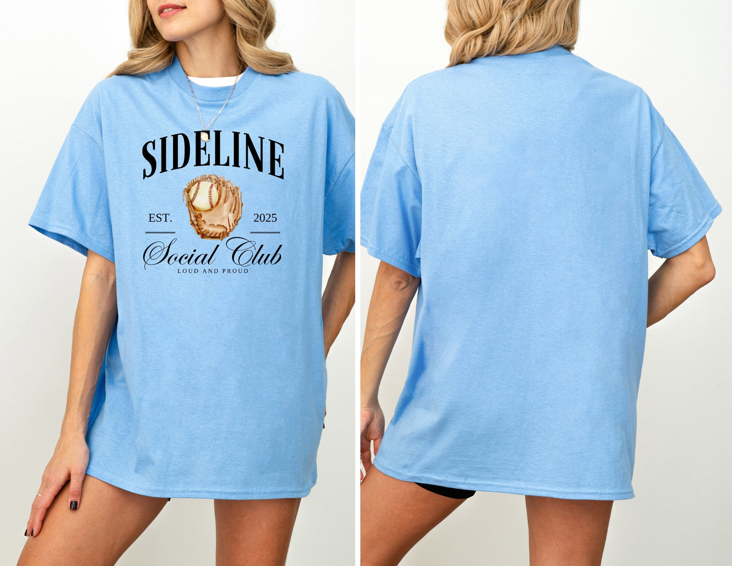 Baseball Moms Sideline Social Club Adult Tee