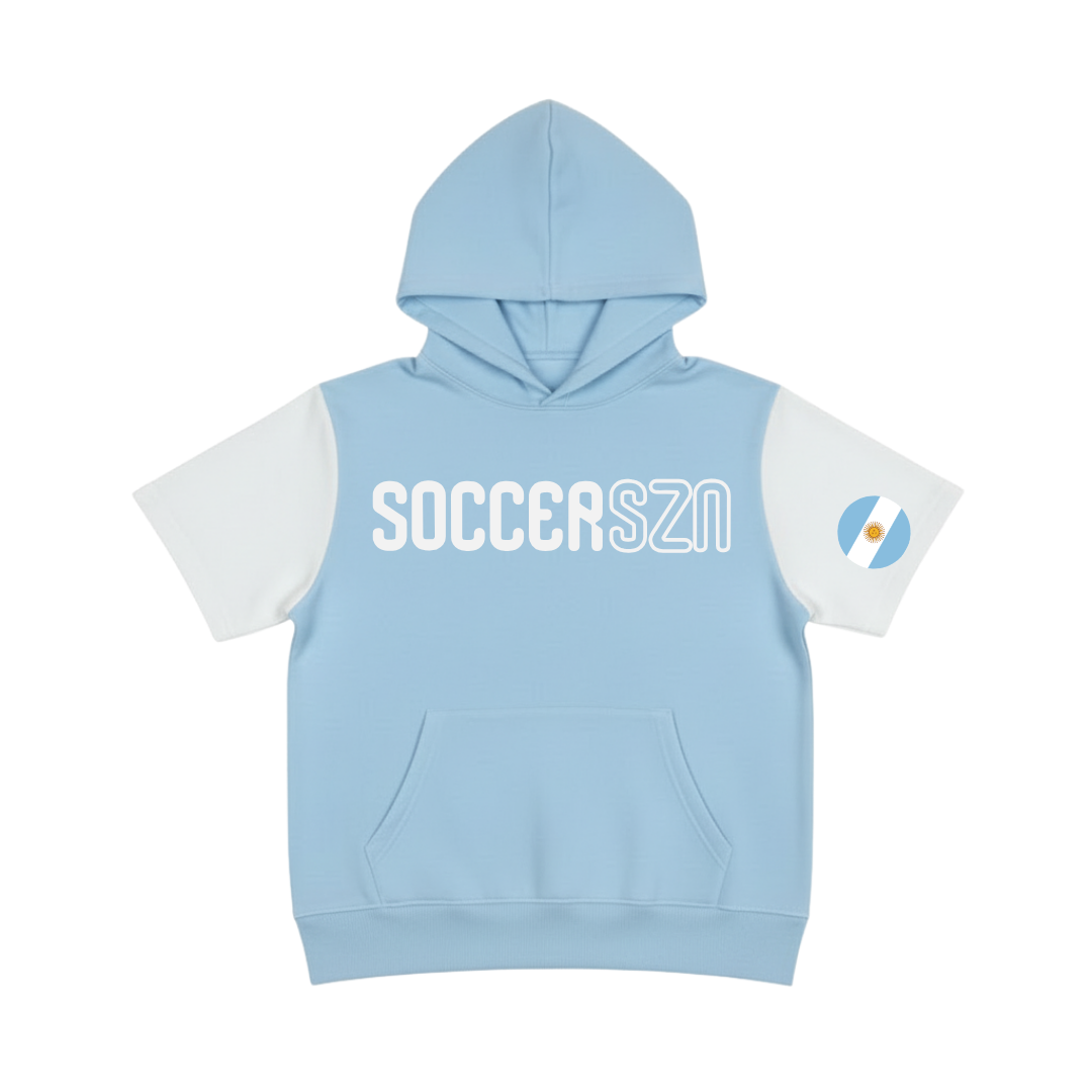 Argentina Soccer Short Sleeve Hoodie