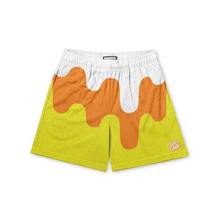 Candy Corn Ice Cream Drip Shorts
