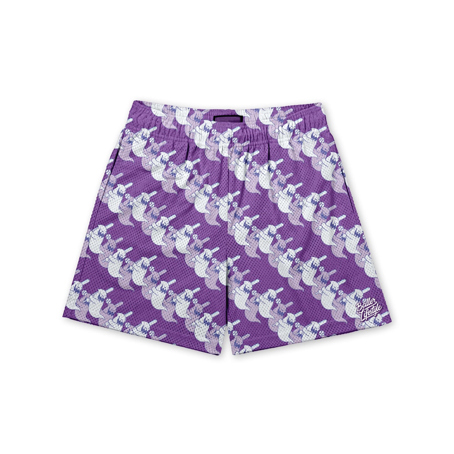 Ghost Halloween Baseball Ice Cream Drip Shorts