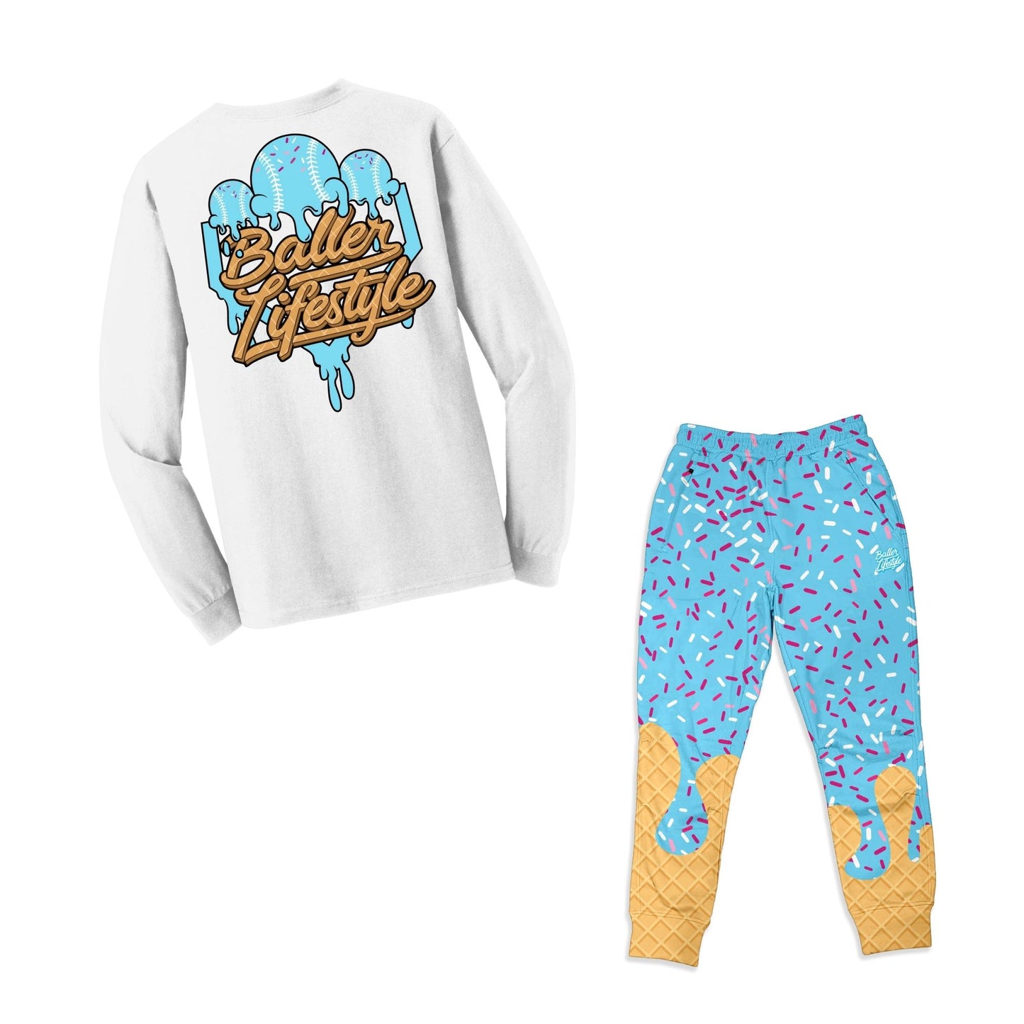 Baseball Ice Cream Drip Joggers