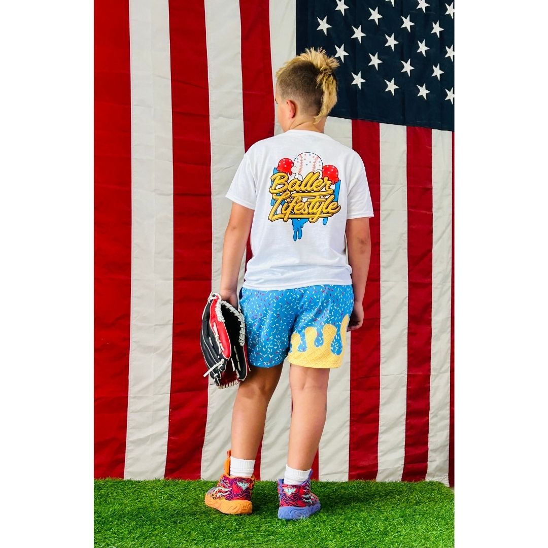 Baseball Ice Cream Drip Shorts