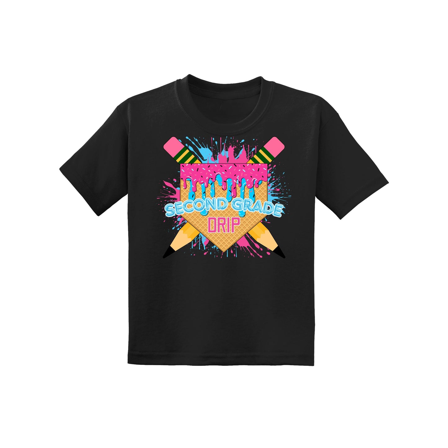 Back to School Baseball Drip Youth Tee