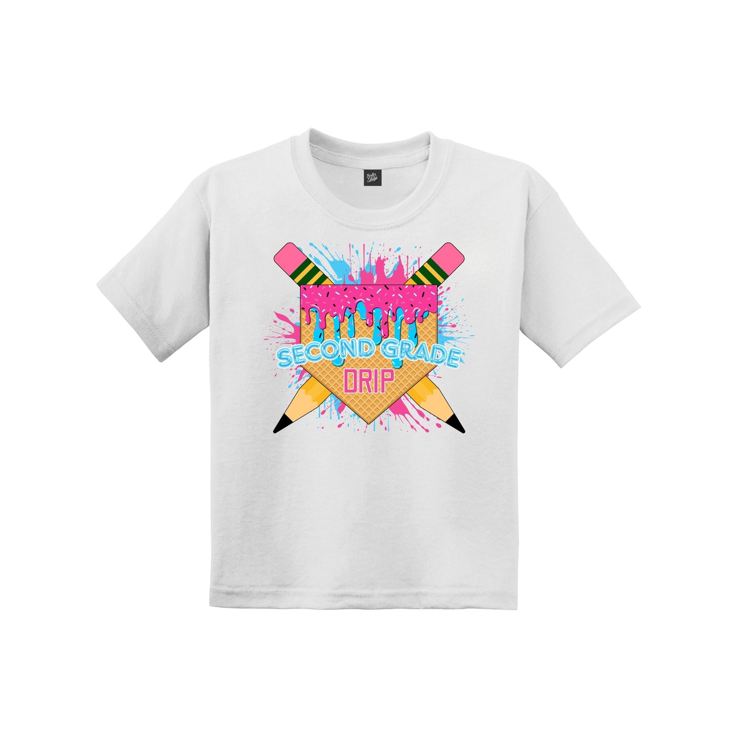 Back to School Baseball Drip Youth Tee