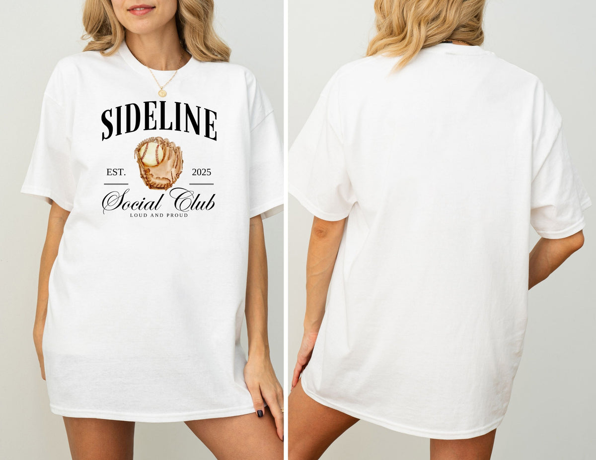 Baseball Moms Sideline Social Club Adult Tee
