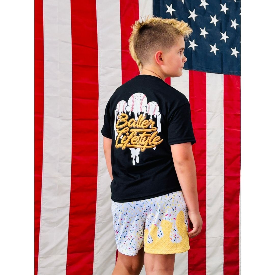 Baller Lifestyle Ice Cream Drip Youth Tee