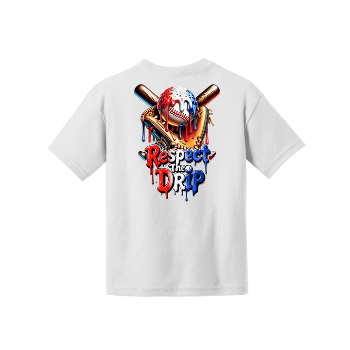 Red White and Blue Respect the Drip Youth Tee