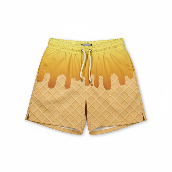 Ice Cream Drip swim trunks