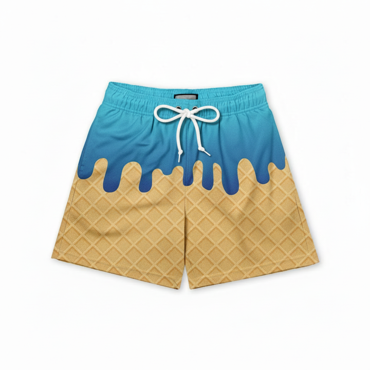Ice Cream Drip swim trunks