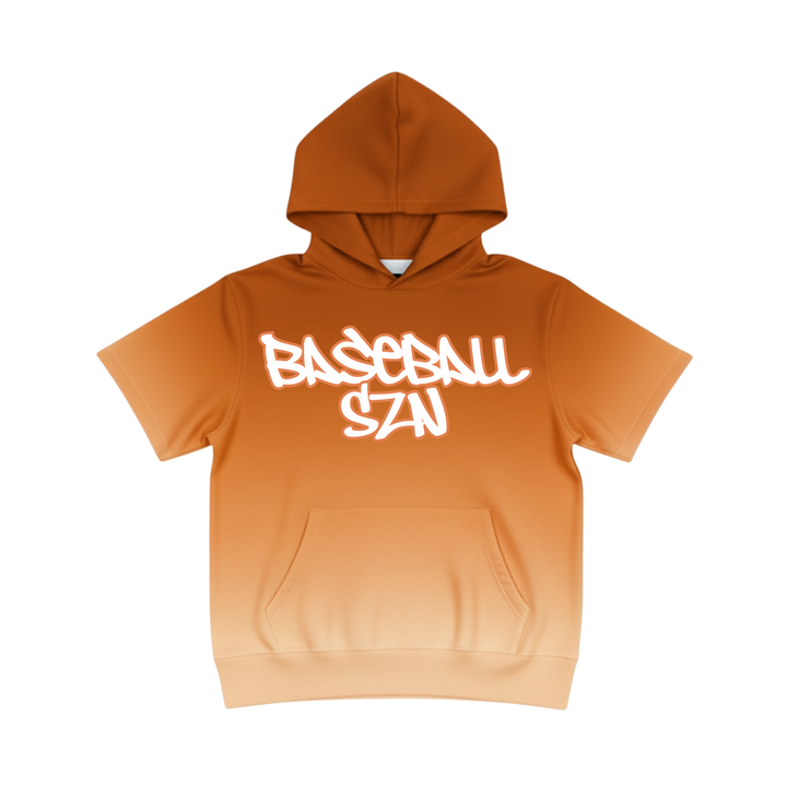 Ombre Short Sleeve Baseball Hoodie