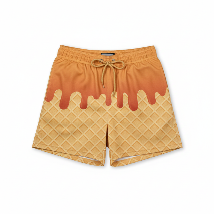 Ice Cream Drip swim trunks
