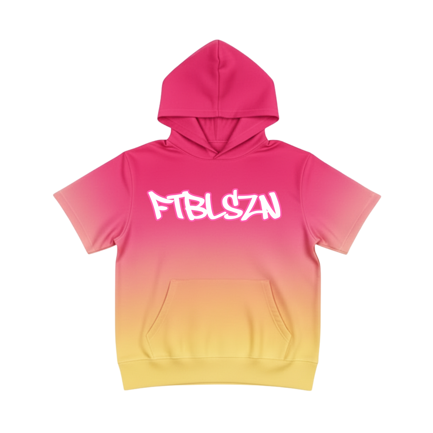 Ombre Short Sleeve Football Hoodie