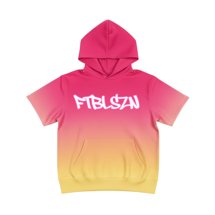 Ombre Short Sleeve Football Hoodie