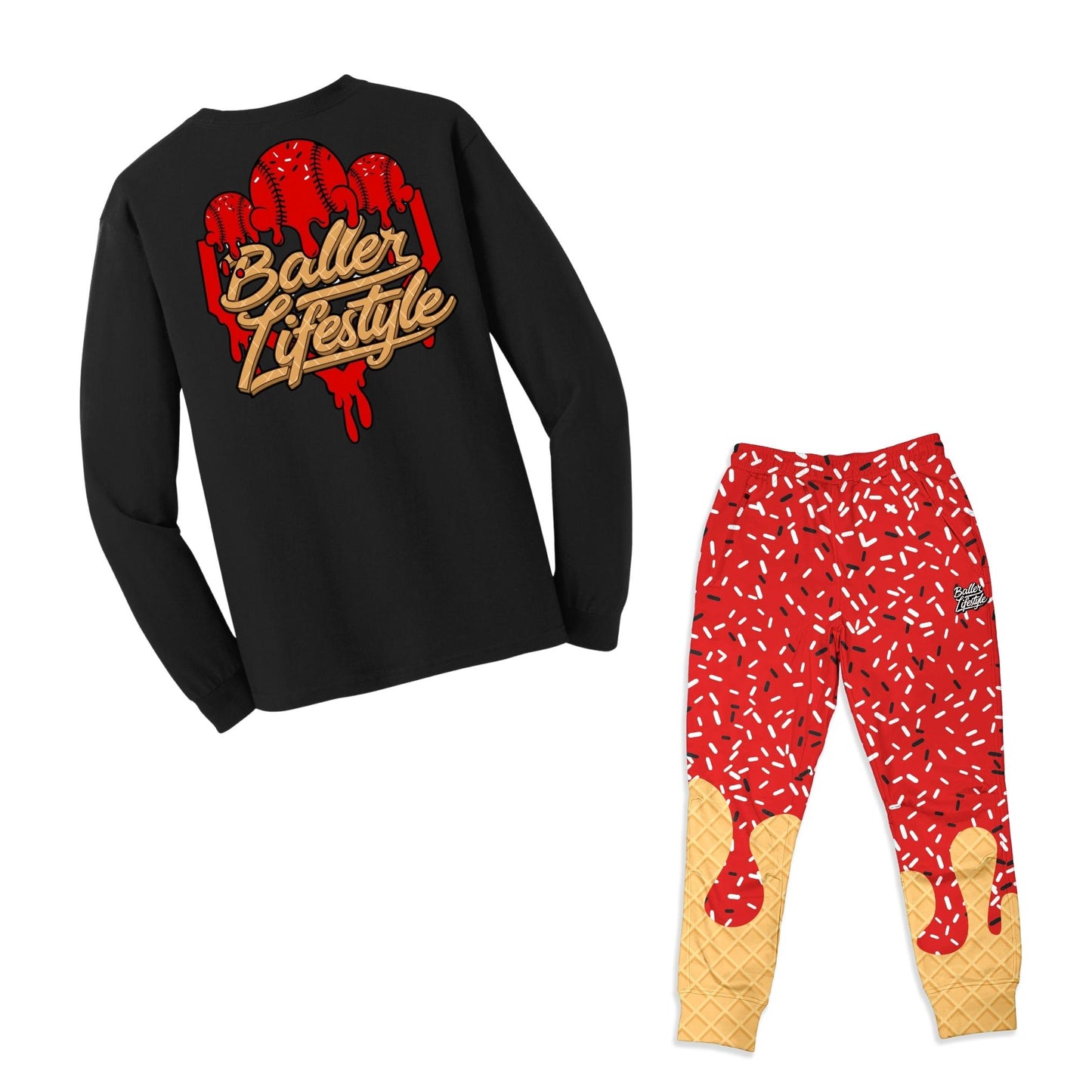 Baseball Ice Cream Drip Joggers