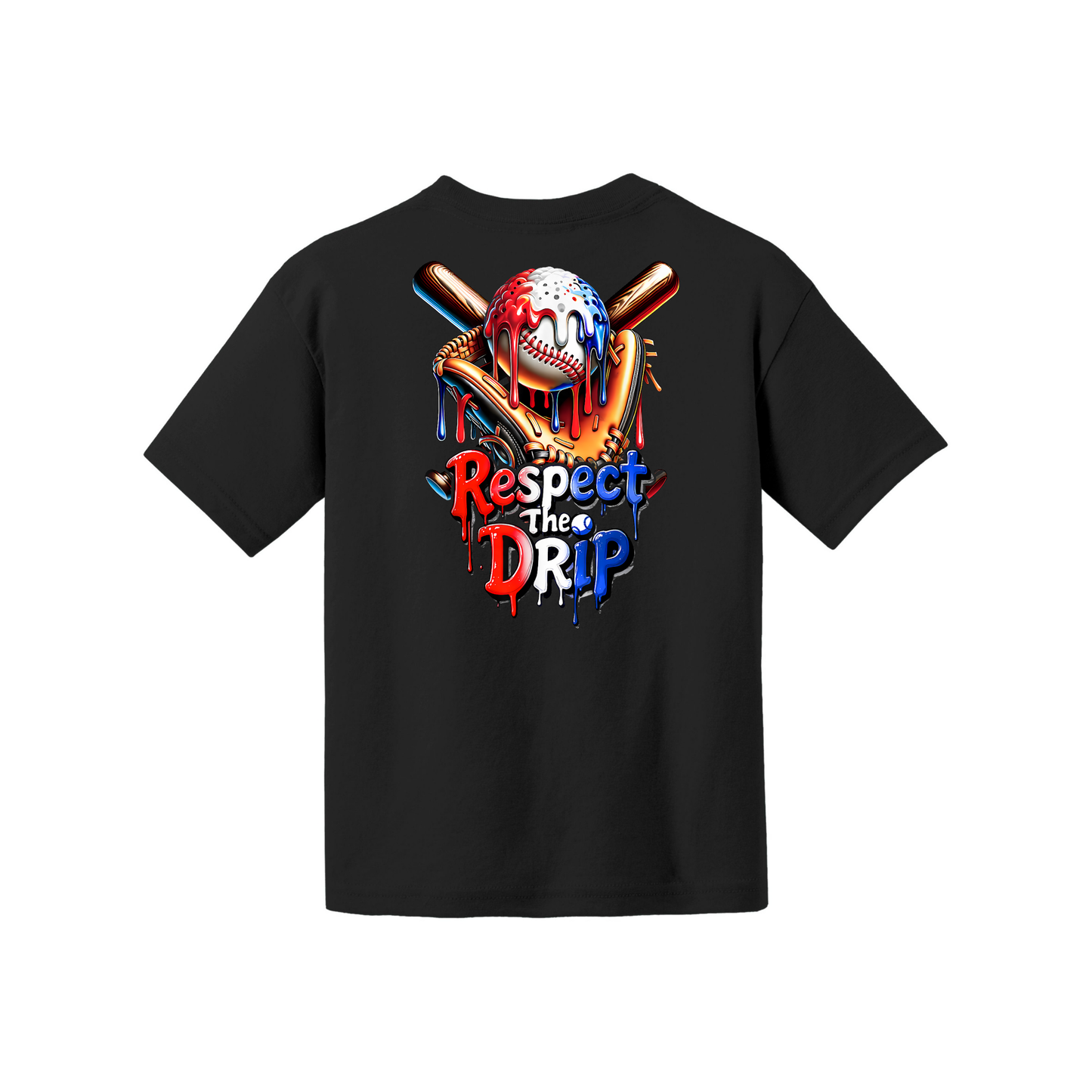 Red White and Blue Respect the Drip Youth Tee