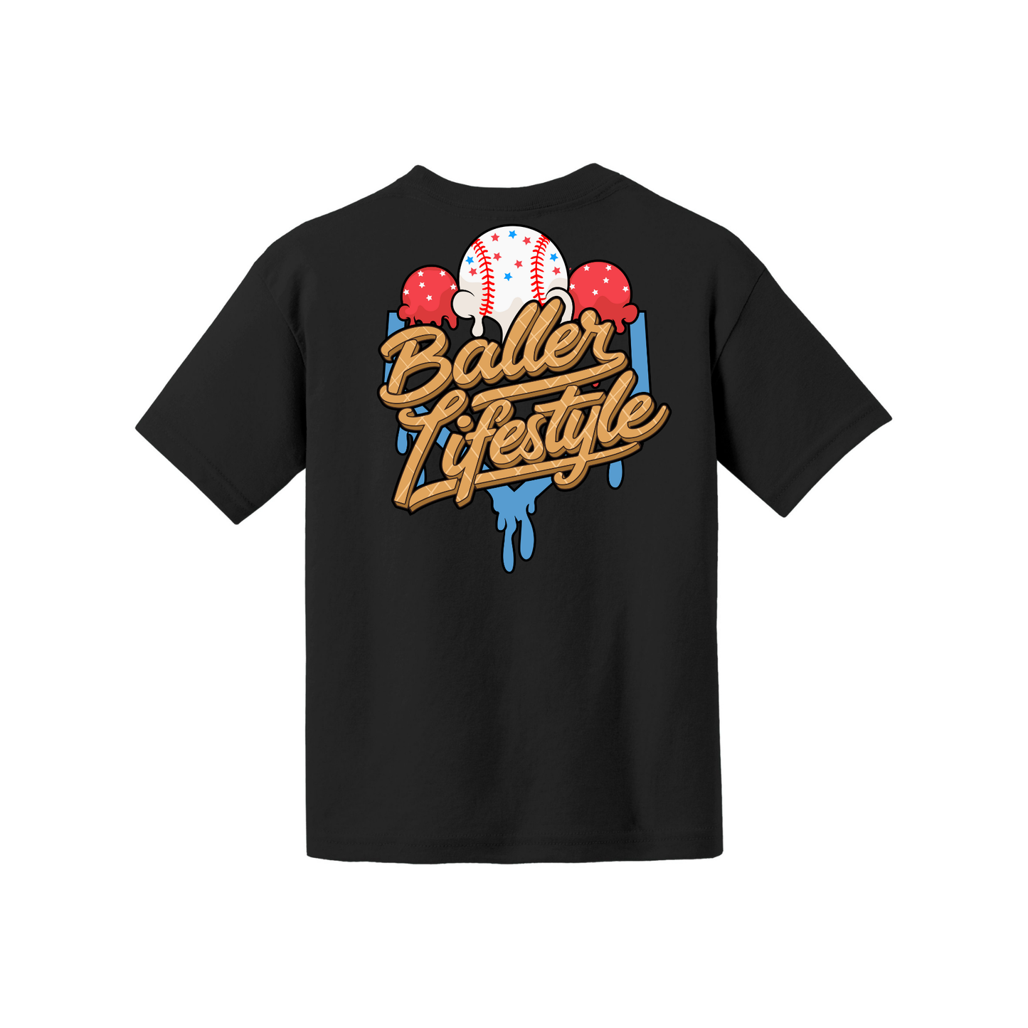 Baller Lifestyle Ice Cream Drip Youth Tee