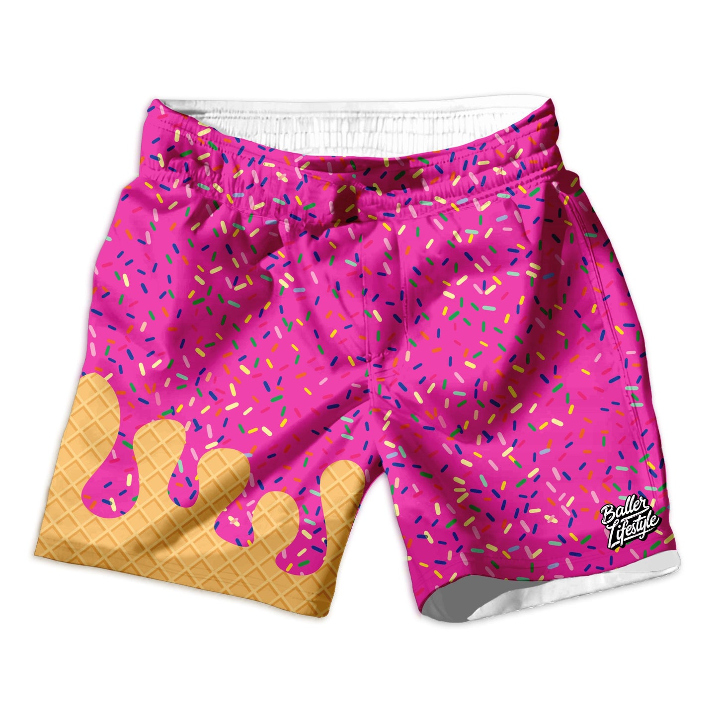 Ice Cream Drip swim trunks