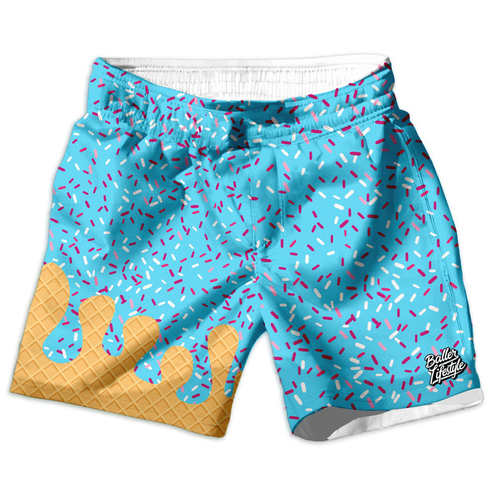 Ice Cream Drip swim trunks