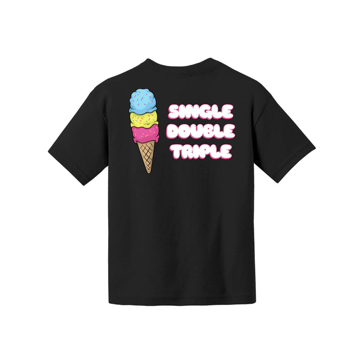 Single Double and Triple Ice Cream Youth Tee