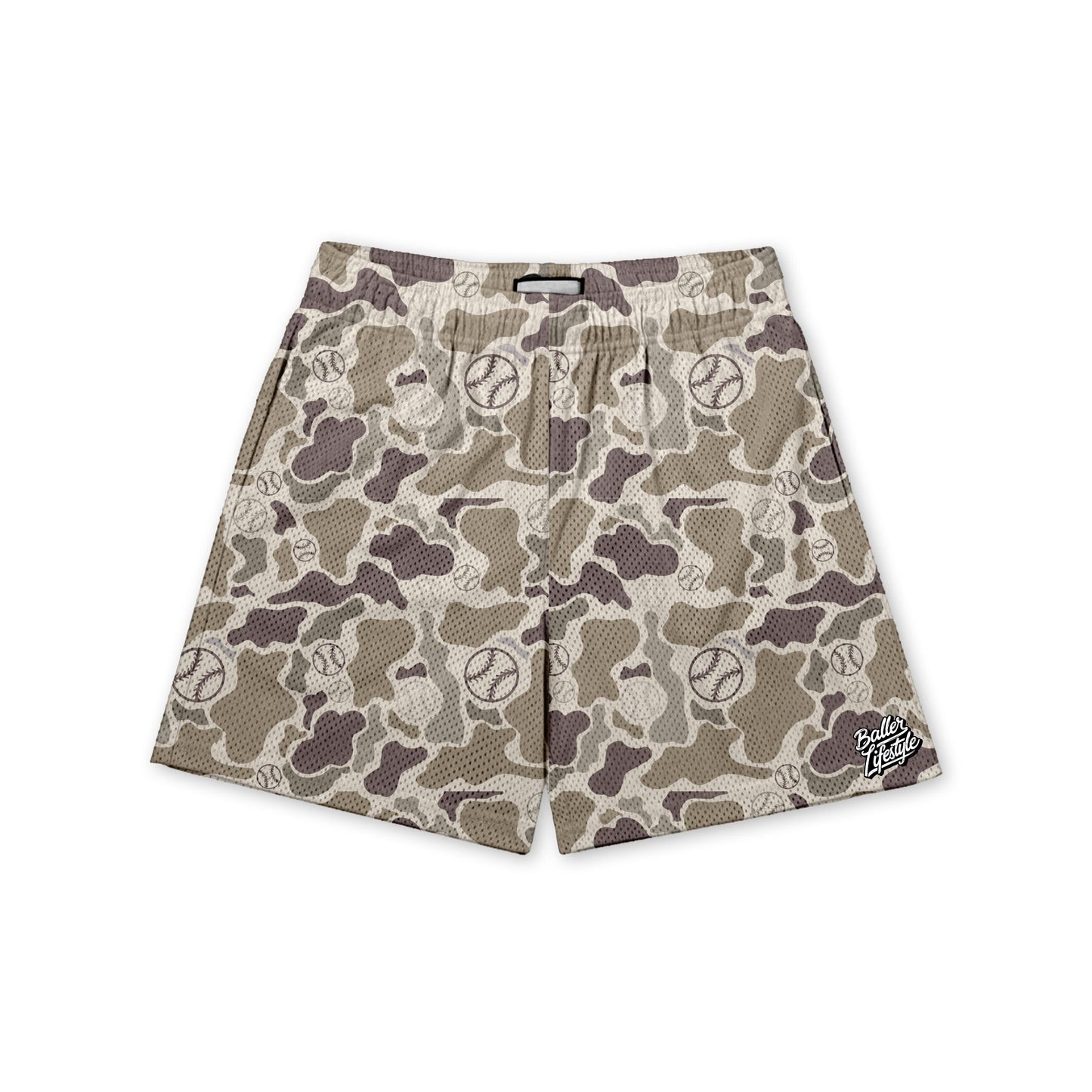 Camo Baseball Adult Shorts