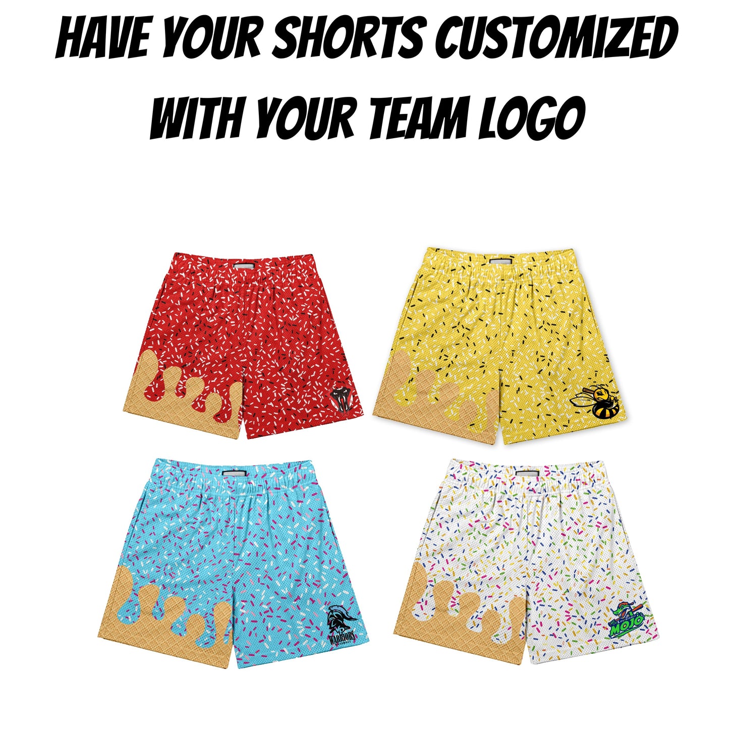 Baseball Ice Cream Drip Shorts