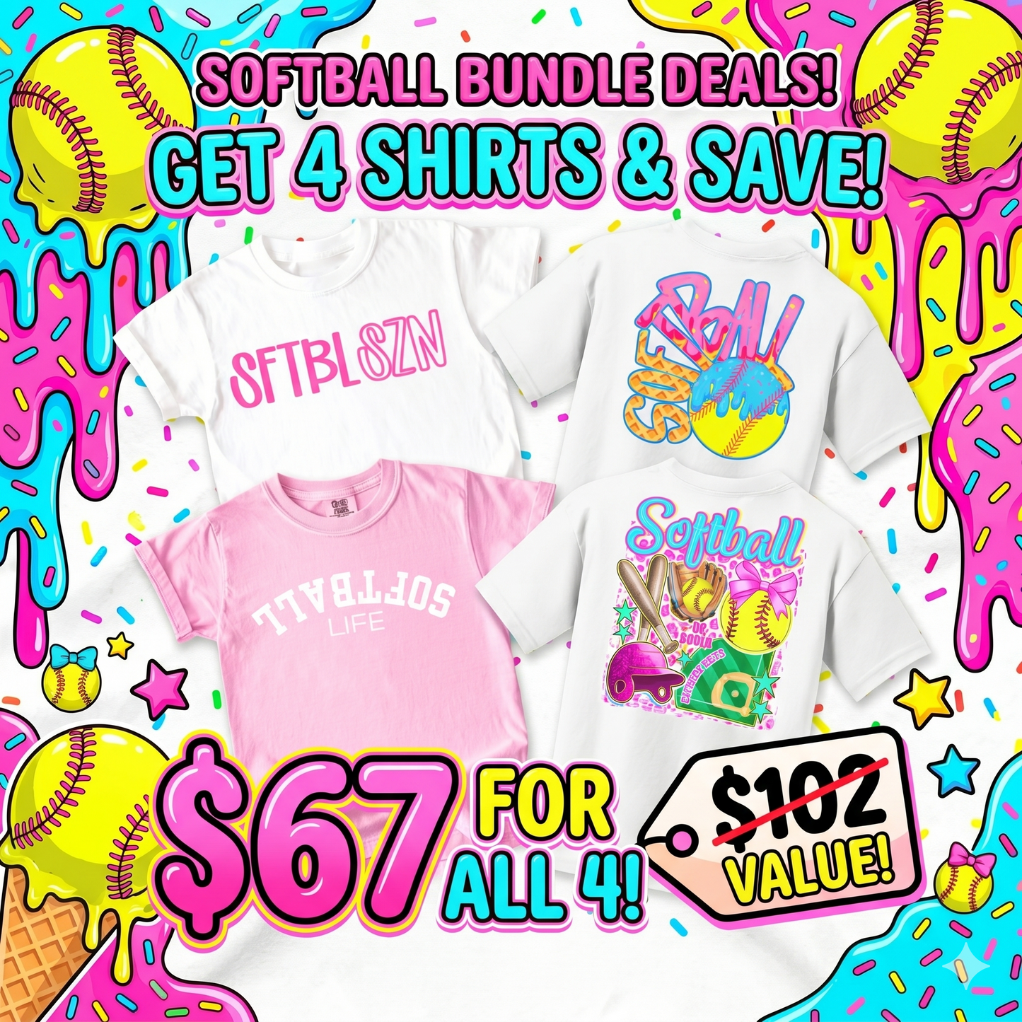 Softball Youth Tee Bundle