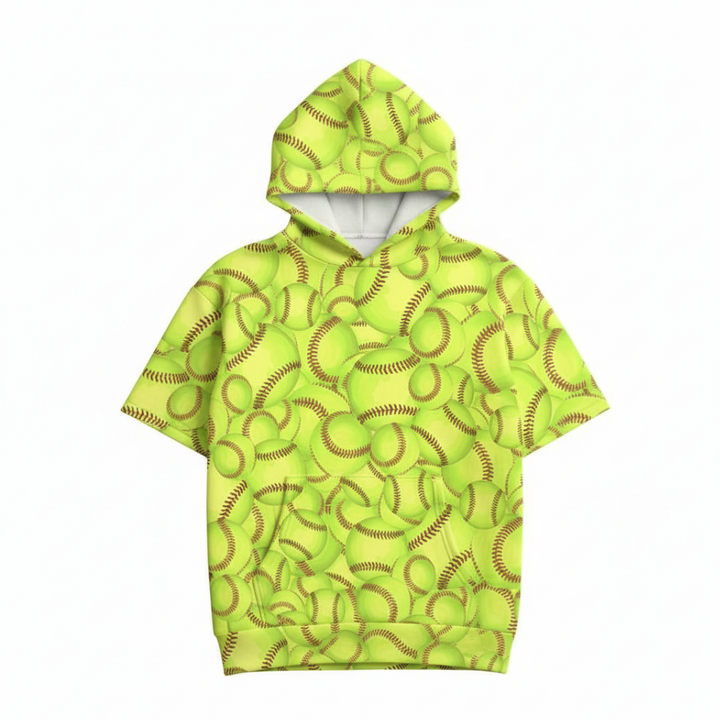 Softball Youth Short Sleeve Hoodie