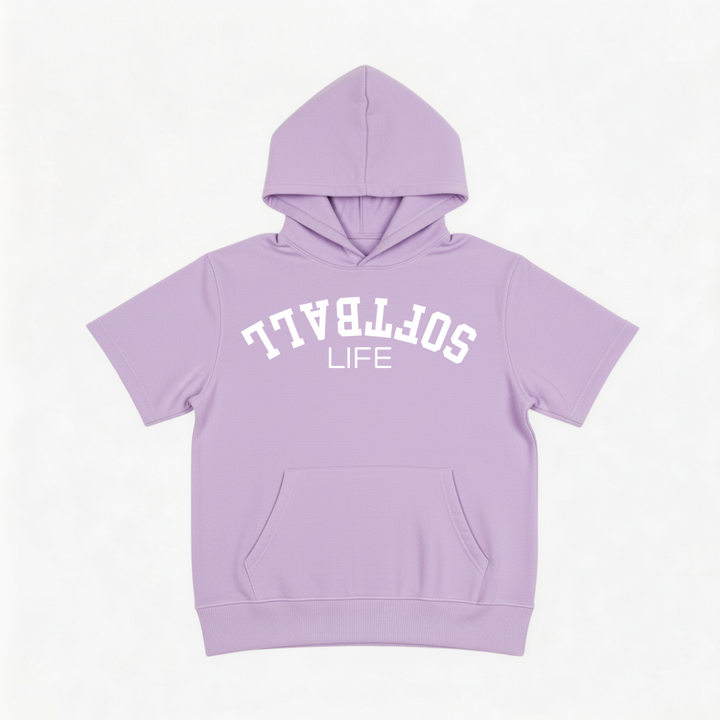 Softball Youth Short Sleeve Hoodie