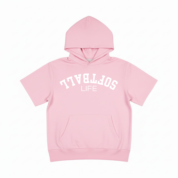 Softball Youth Short Sleeve Hoodie