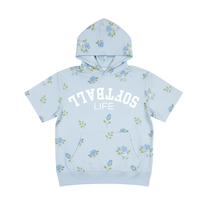 Softball Youth Short Sleeve Hoodie