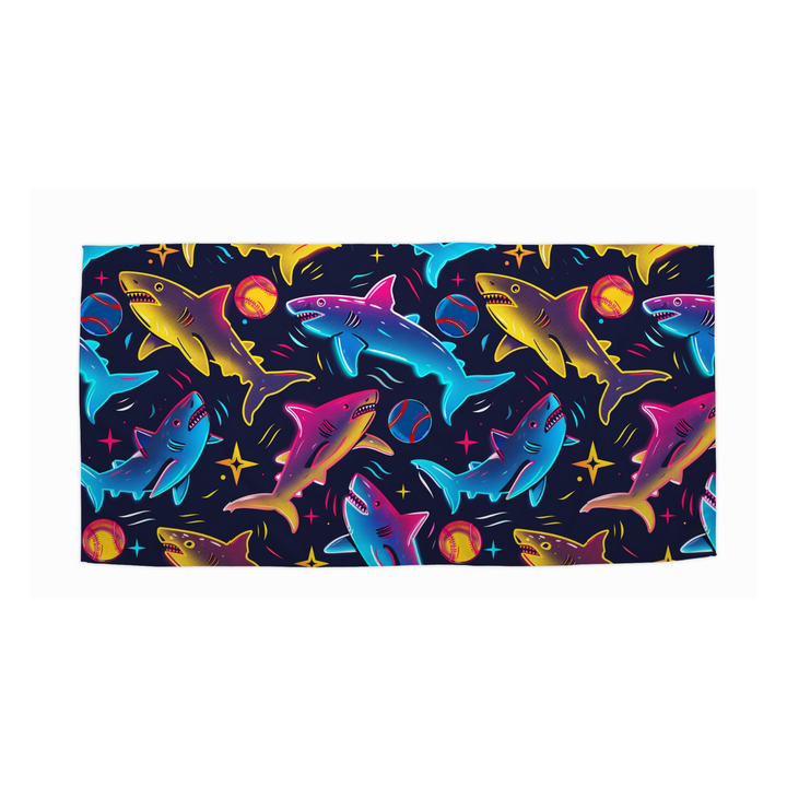 The Neon Shark Beach Towel