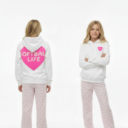 Youth Girls Camo Softball Hoodie