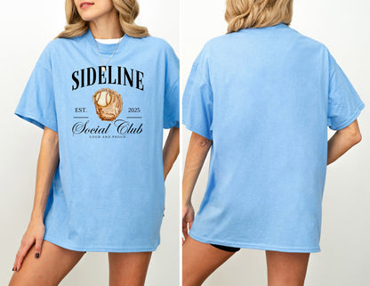 Baseball Moms Sideline Social Club Adult Tee