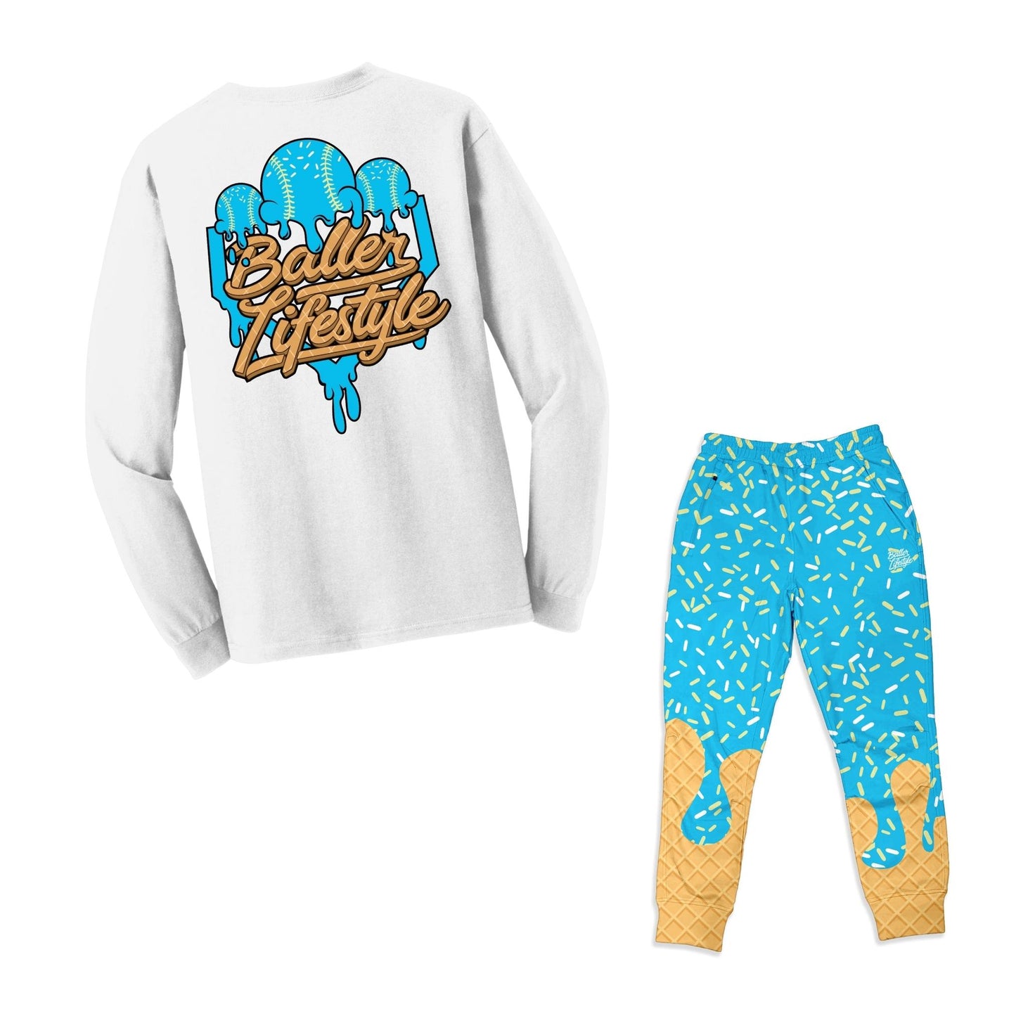 Baseball Ice Cream Drip Joggers