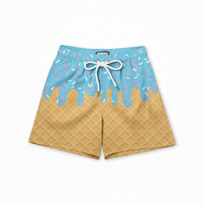 Ice Cream Drip swim trunks