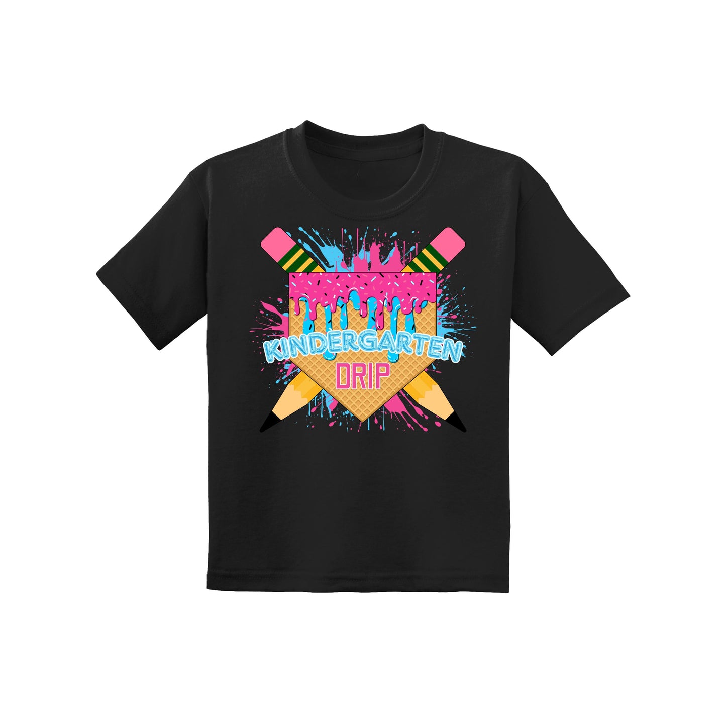 Back to School Baseball Drip Youth Tee