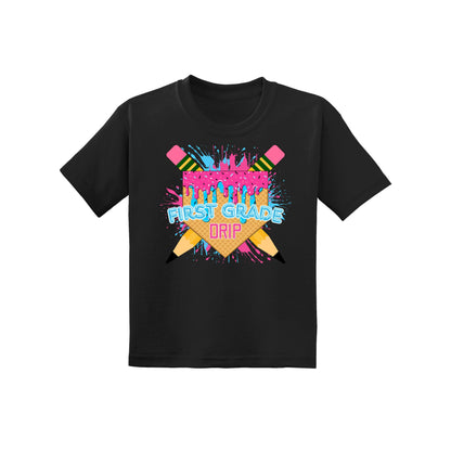 Back to School Baseball Drip Youth Tee