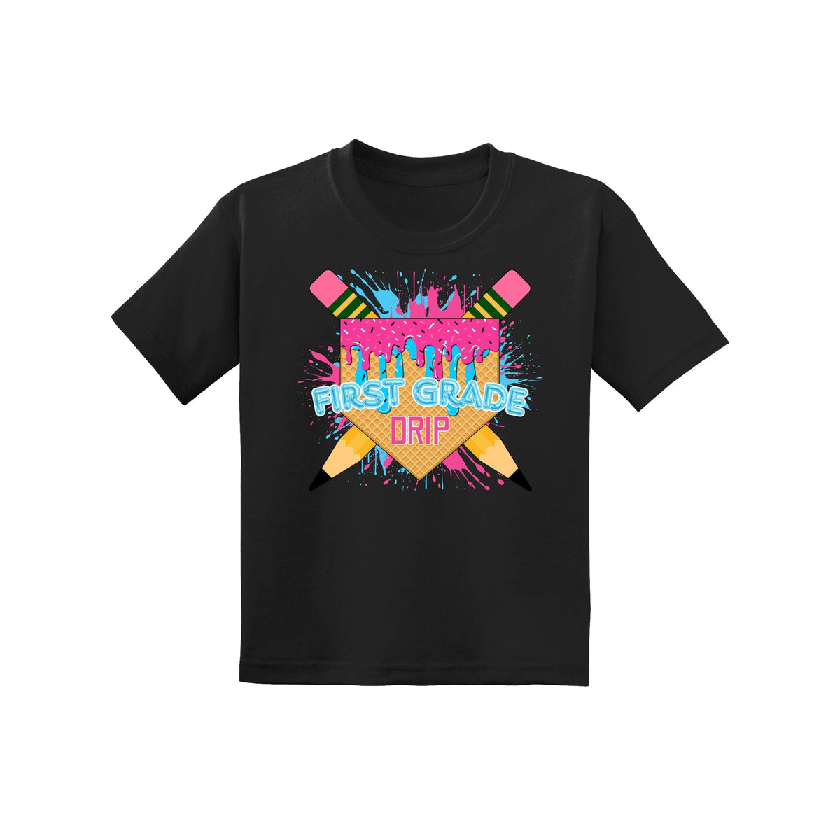 Back to School Baseball Drip Youth Tee