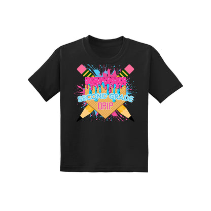 Back to School Baseball Drip Youth Tee