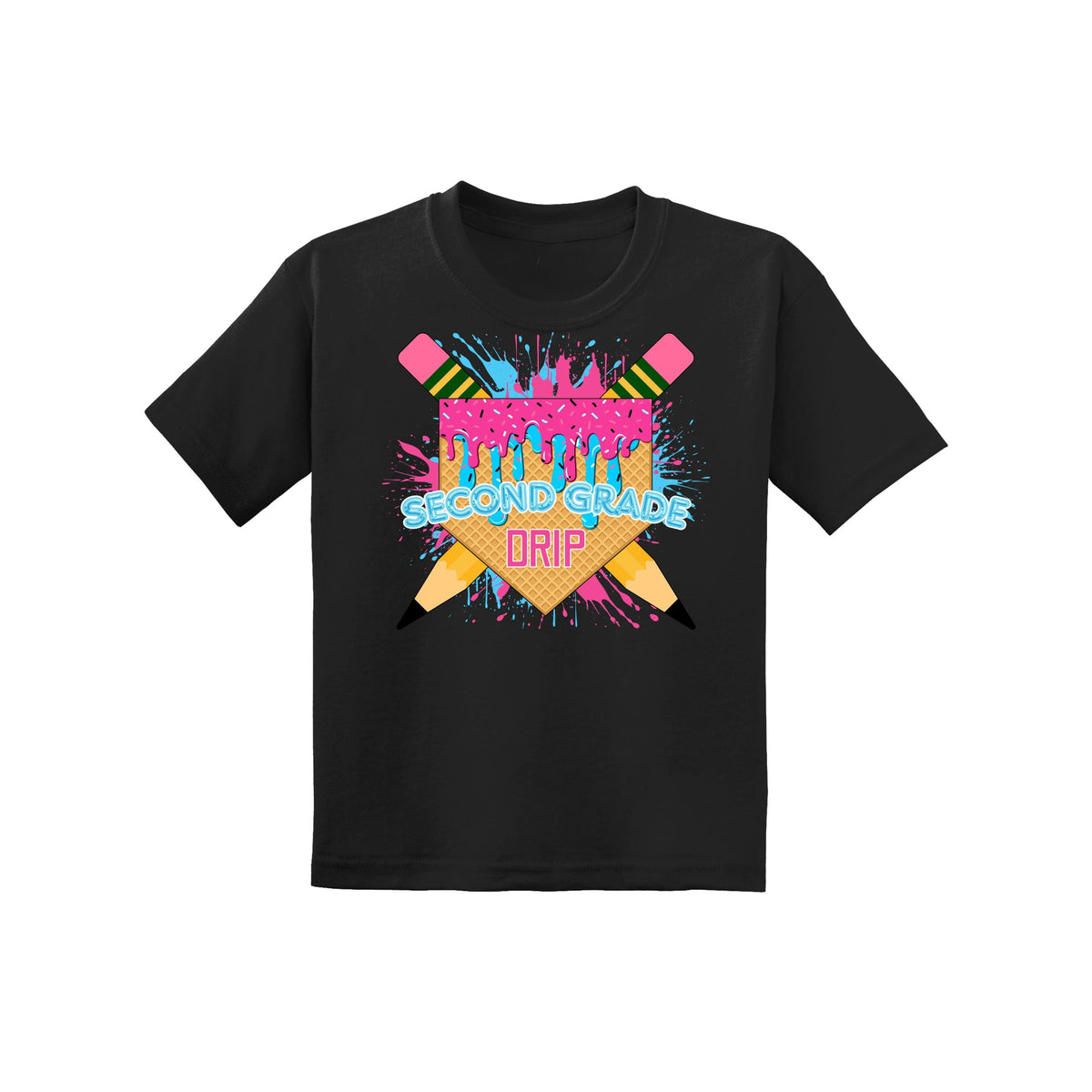 Back to School Baseball Drip Youth Tee