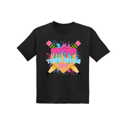 Back to School Baseball Drip Youth Tee