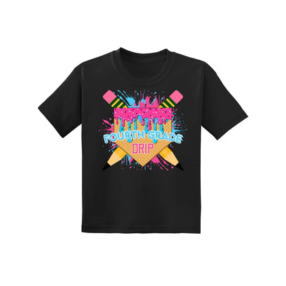 Back to School Baseball Drip Youth Tee