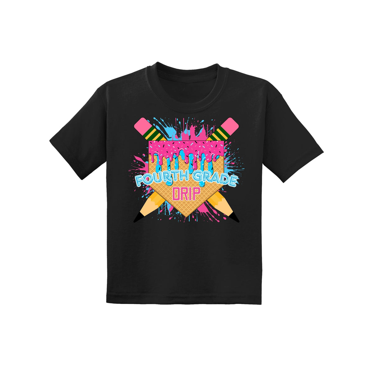 Back to School Baseball Drip Youth Tee