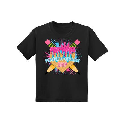 Back to School Baseball Drip Youth Tee